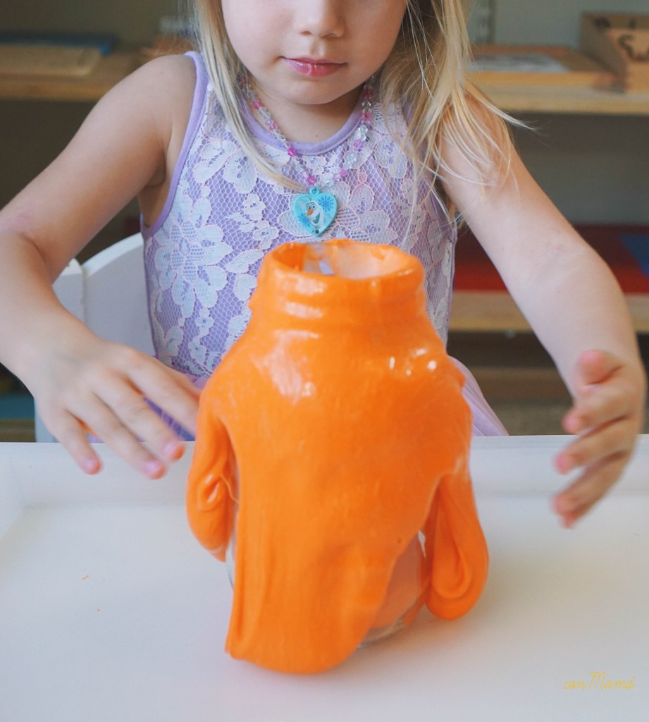 slime casero super esponjoso de calabaza slime de octubre